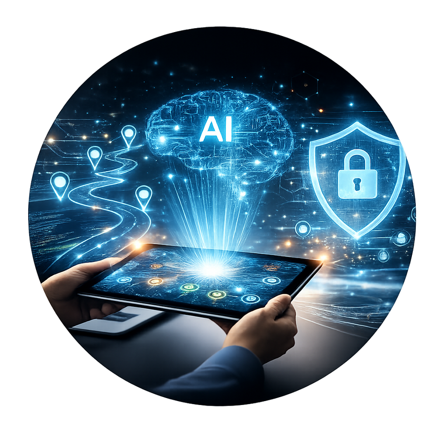 AI strategy and cybersecurity visualization